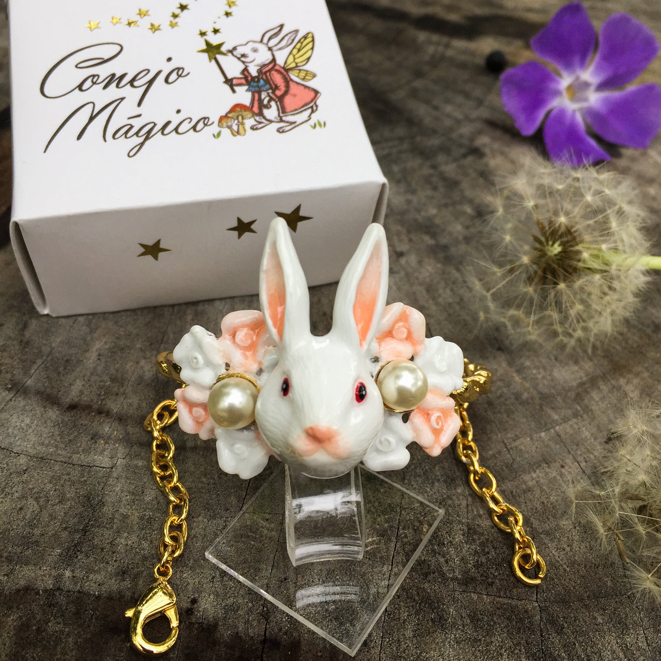 Pulsera Conejo Perla