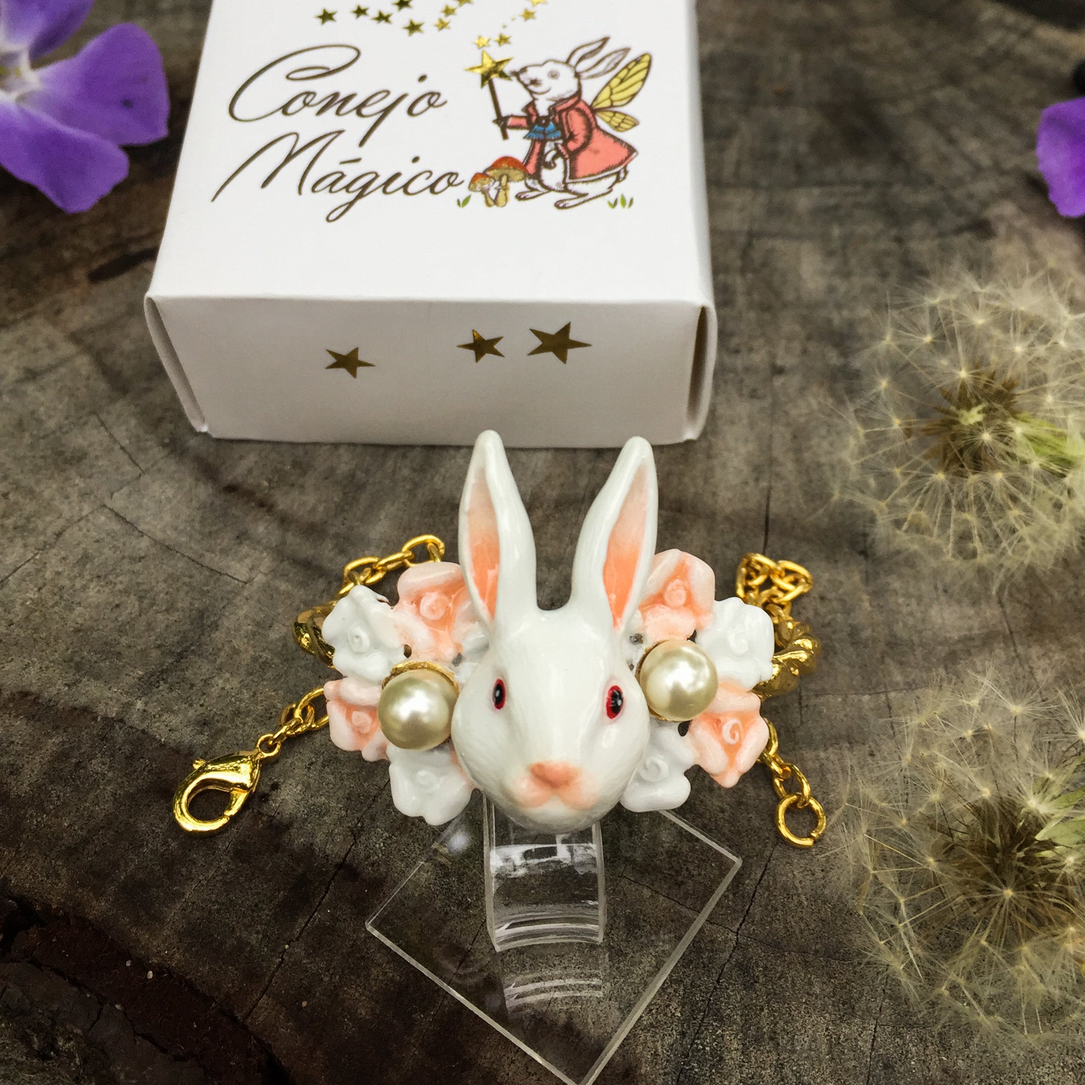 Pulsera Conejo Perla