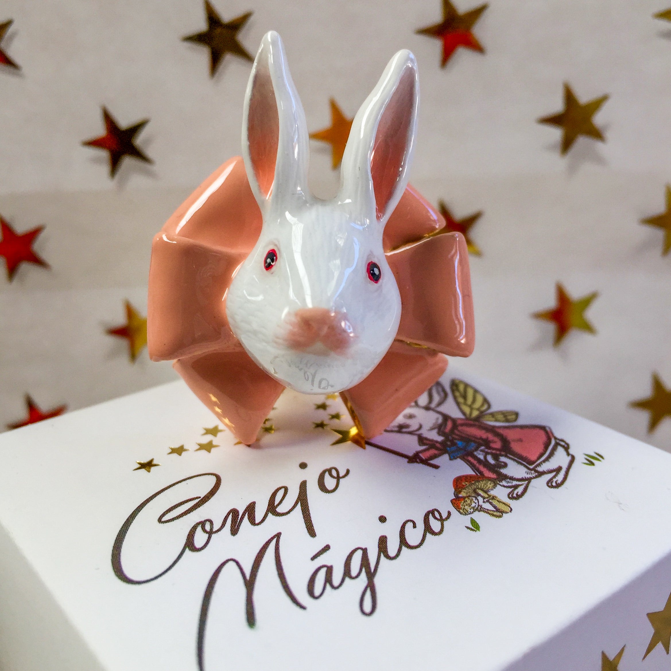 Anillo Conejo Rosetón Rosado