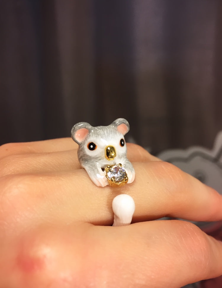 Anillo Koala Zircón de Cristal