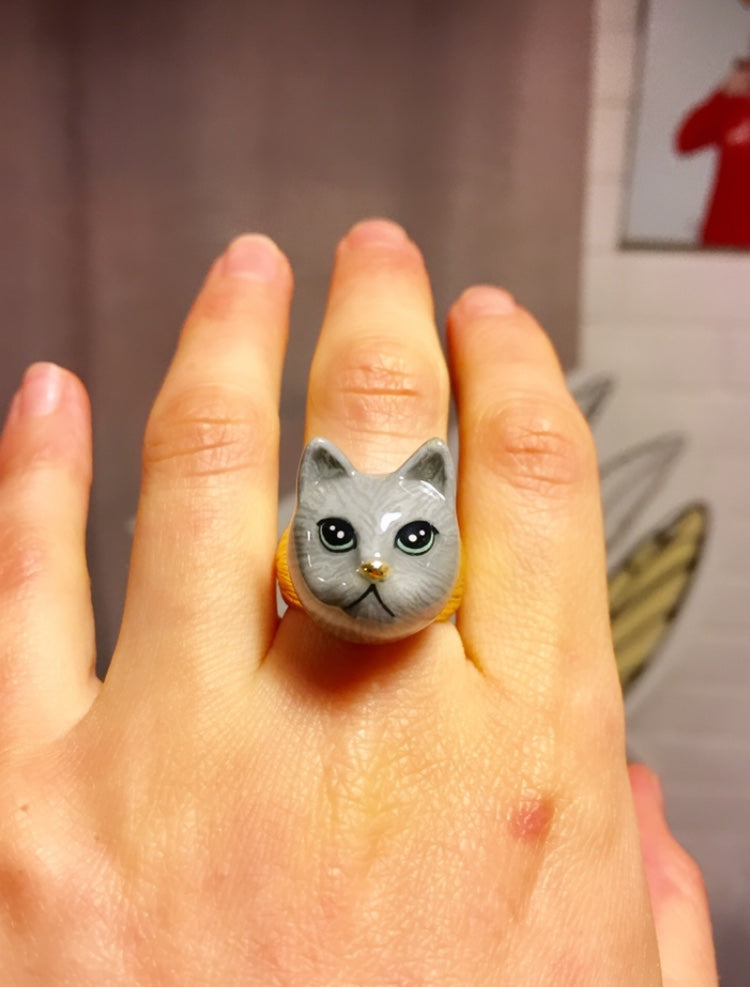 Anillo Gato Gris