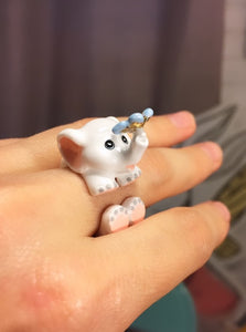 Anillo Elefante Blanco Mariposa
