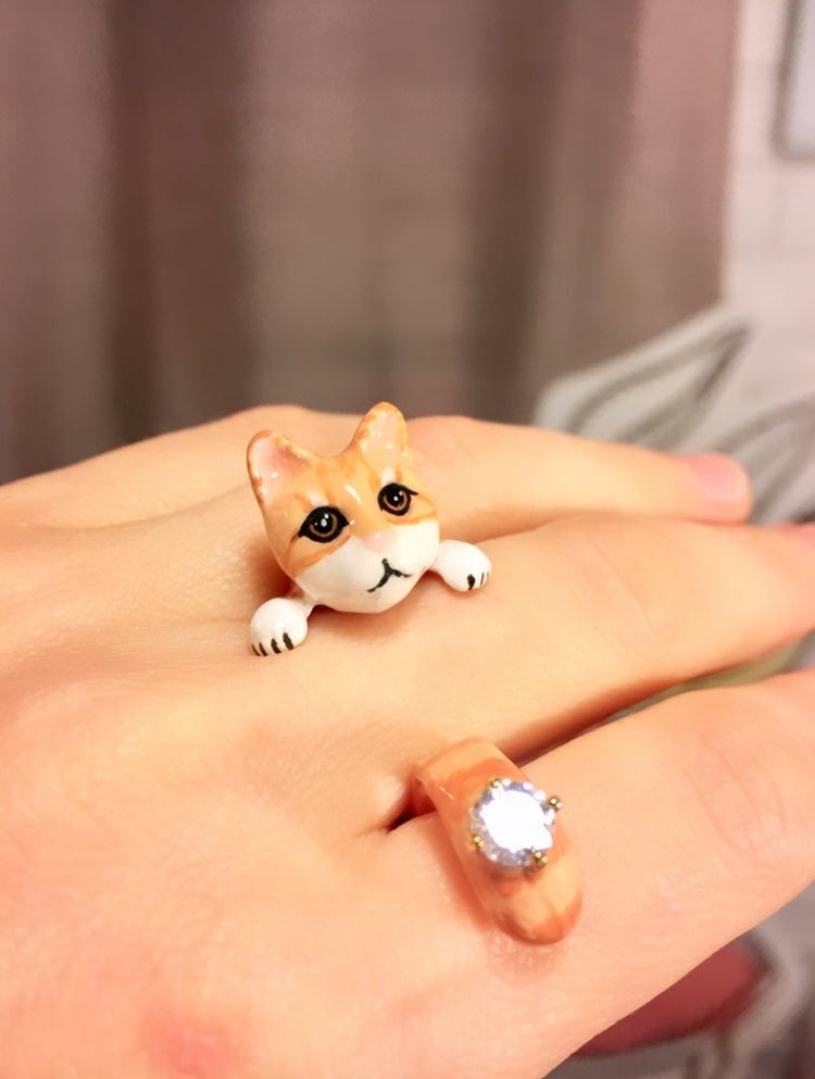 Anillo Gatito Zircón de Cristal