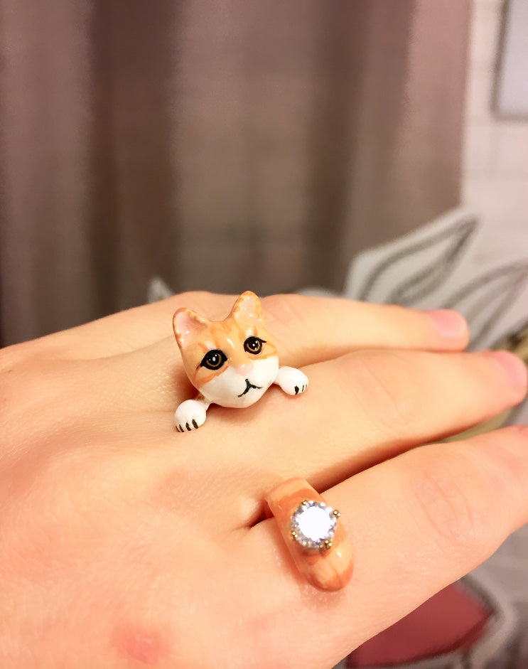 Anillo Gatito Zircón de Cristal