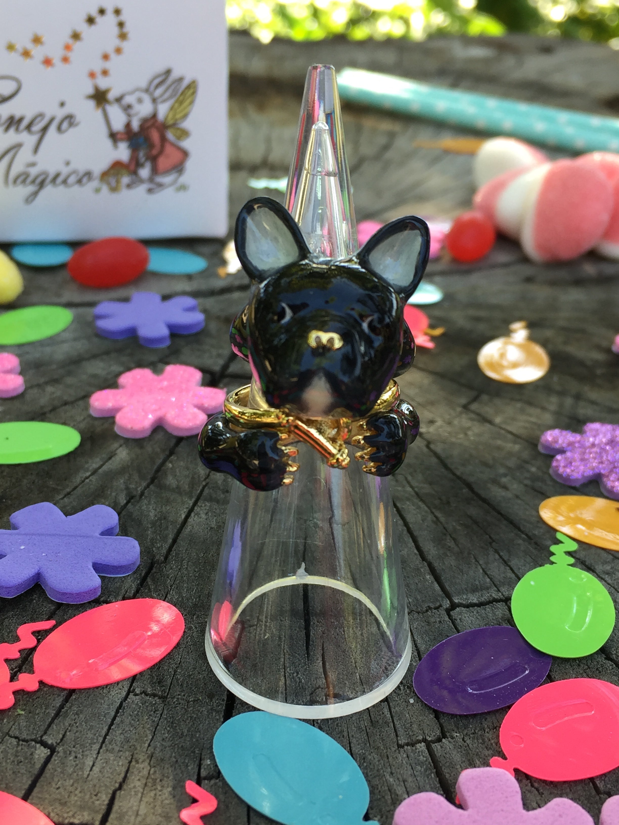 Anillo Bulldog Francés Negro