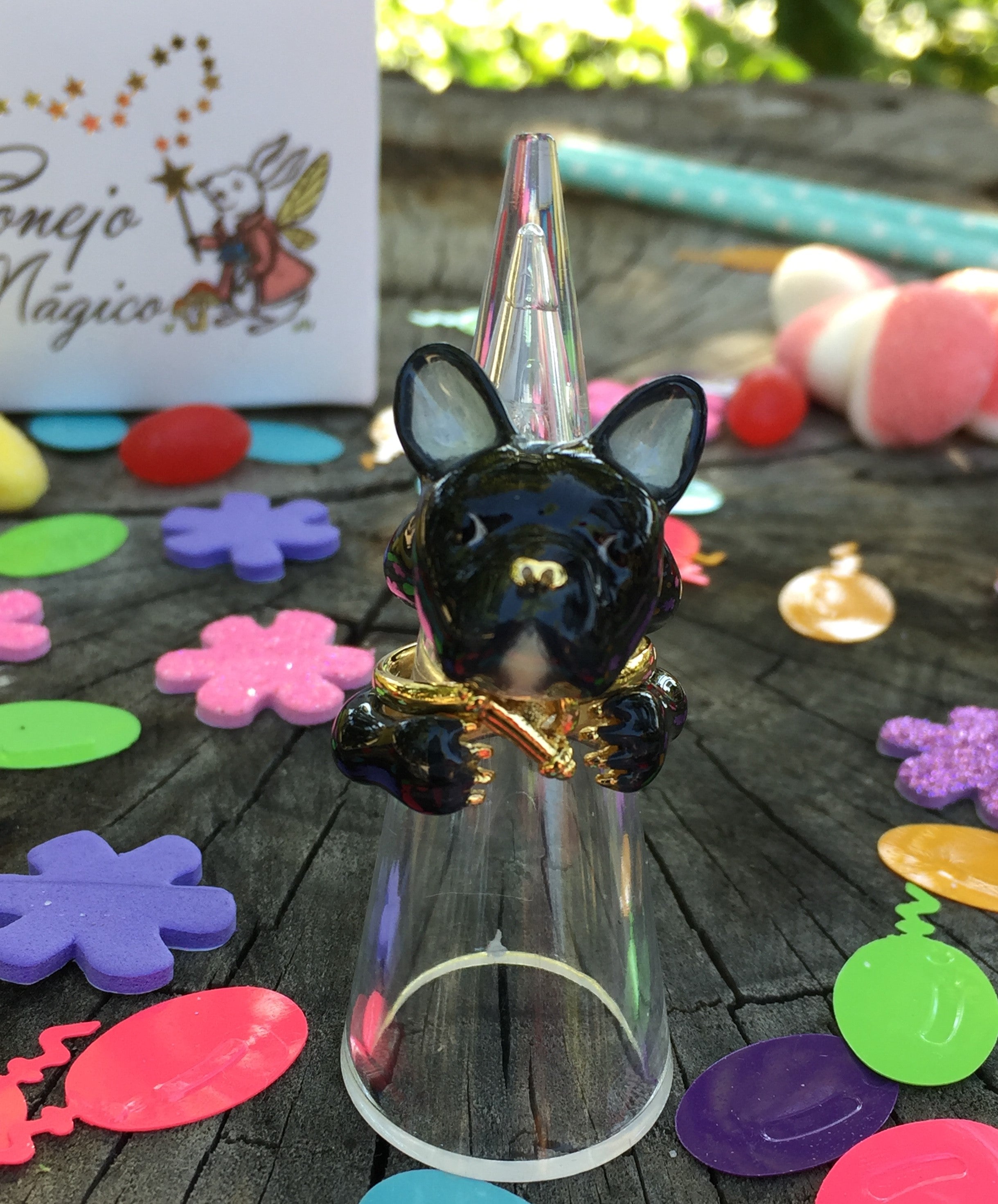 Anillo Bulldog Francés Negro