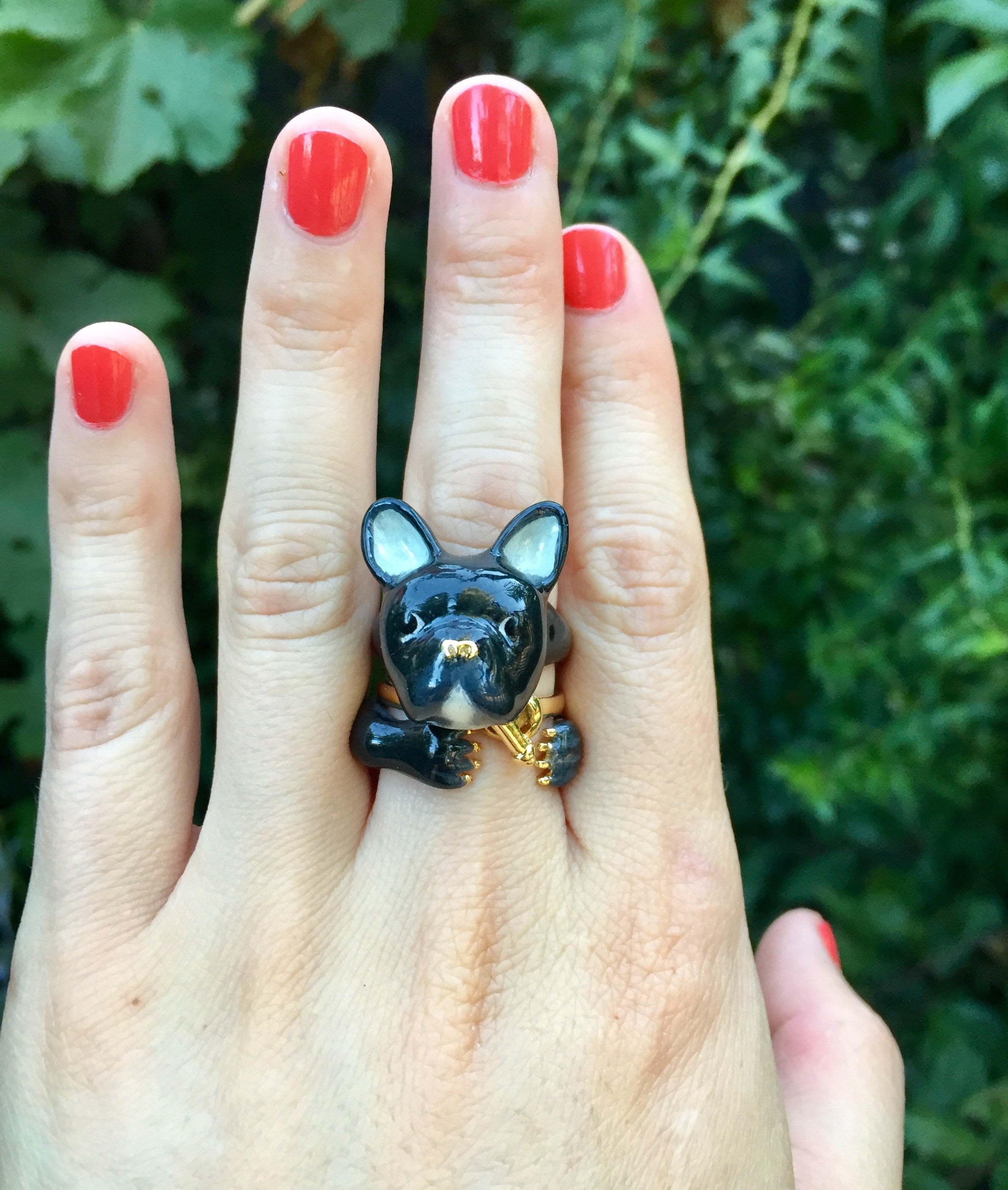 Anillo Bulldog Francés Negro