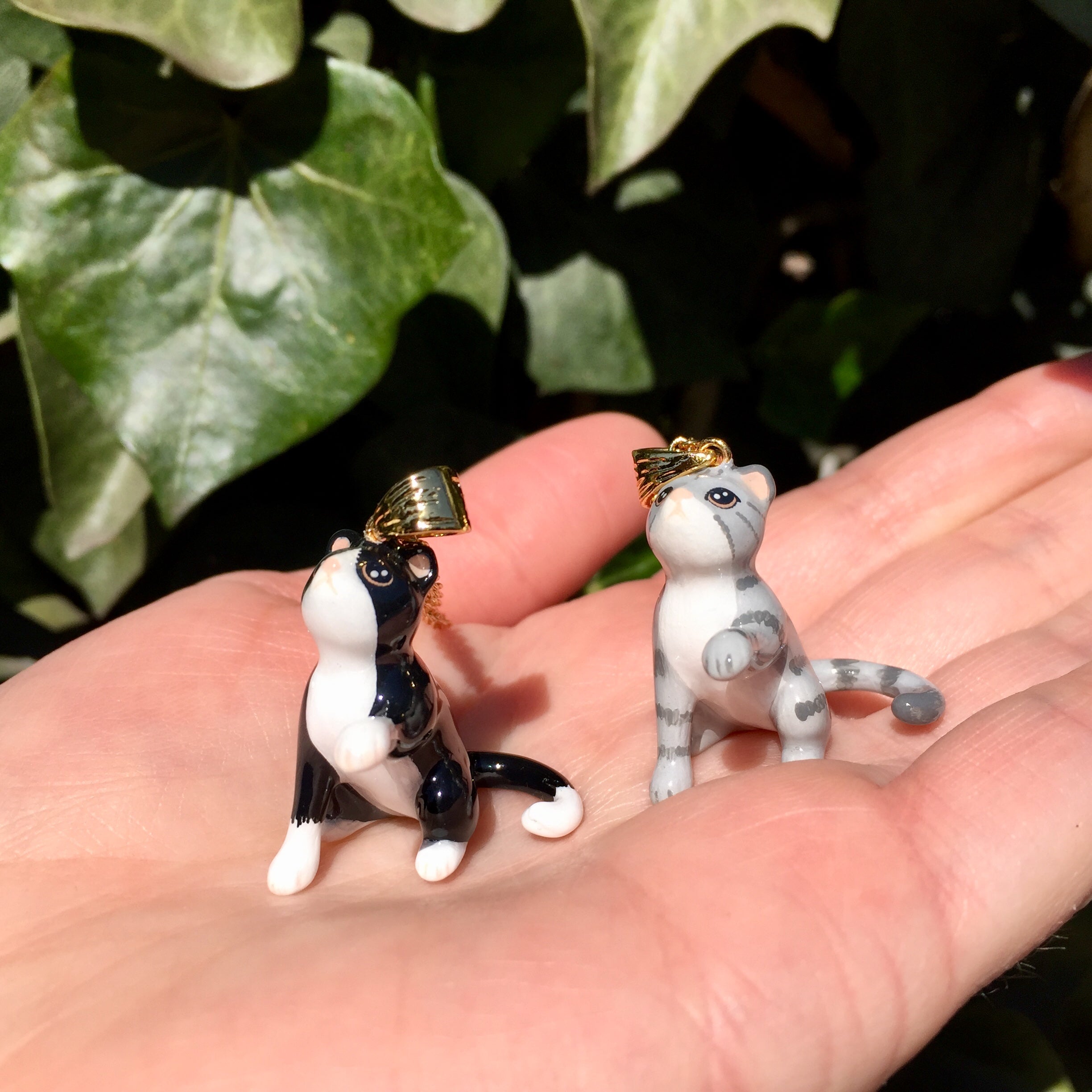 Colgante Gatitos, Blanco, Naranjo y negro