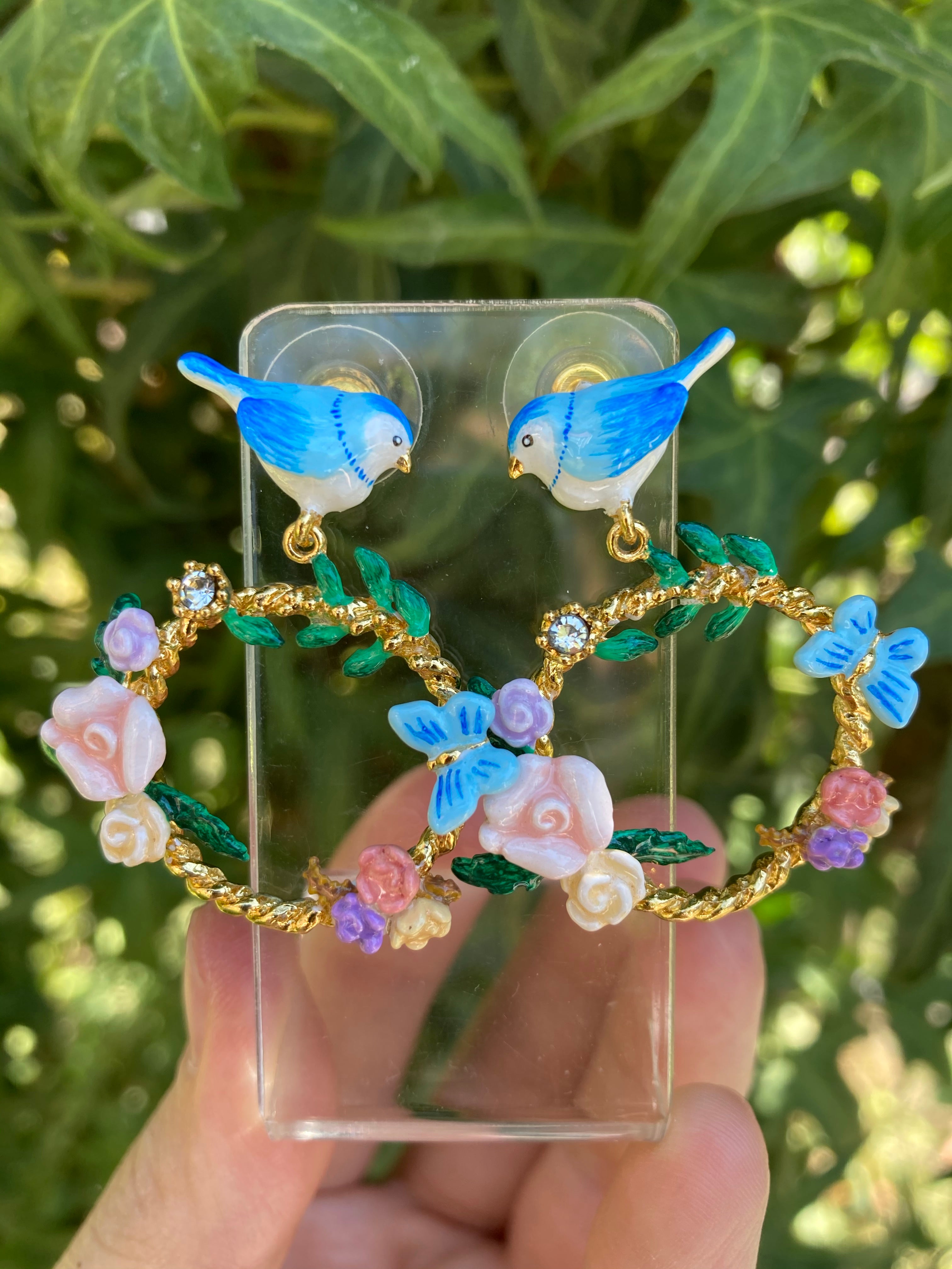 Aros Florales Pajarito Celeste