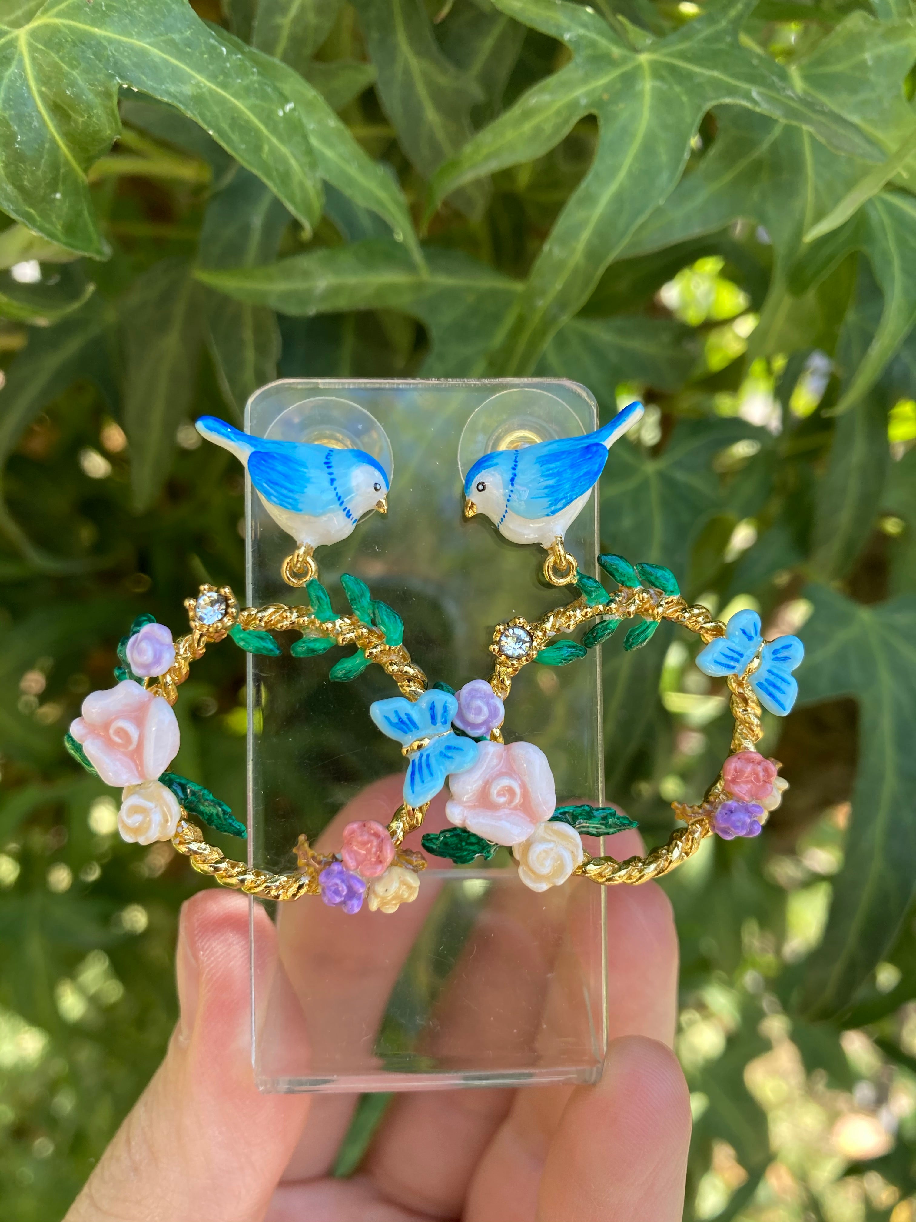 Aros Florales Pajarito Celeste