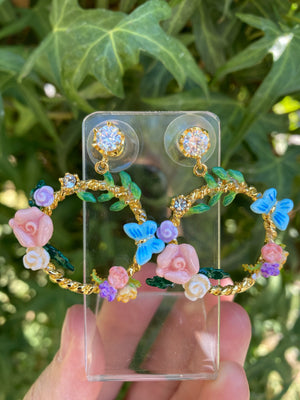 Aros Florales Zircón de Cristal