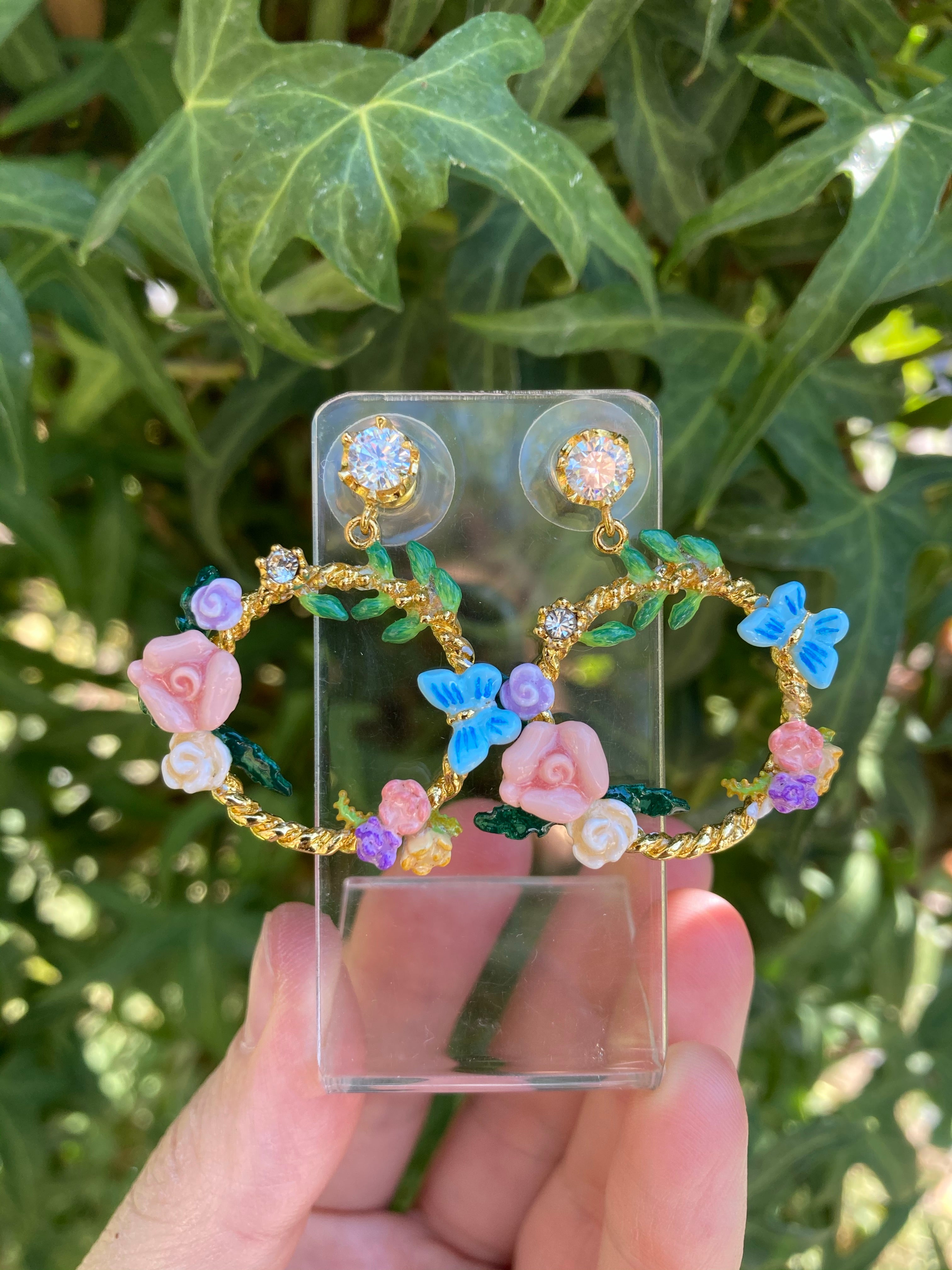 Aros Florales Zircón de Cristal