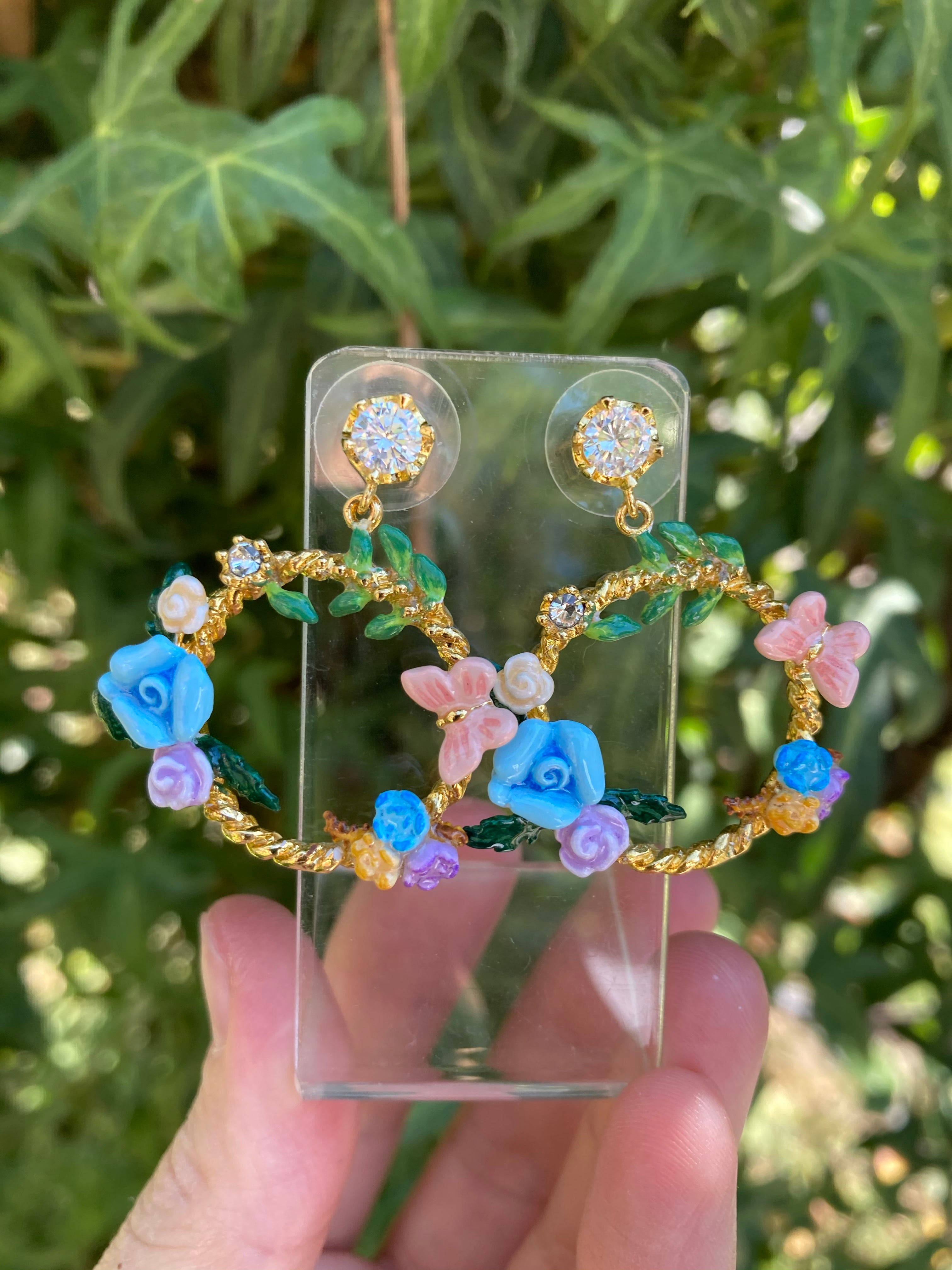 Aros Florales Zircón de Cristal