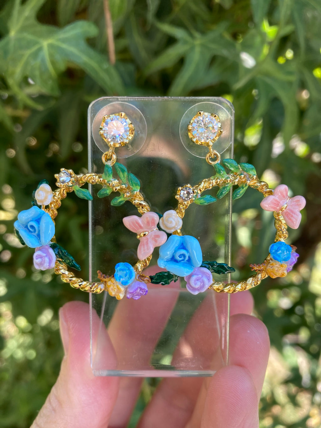 Aros Florales Zircón de Cristal